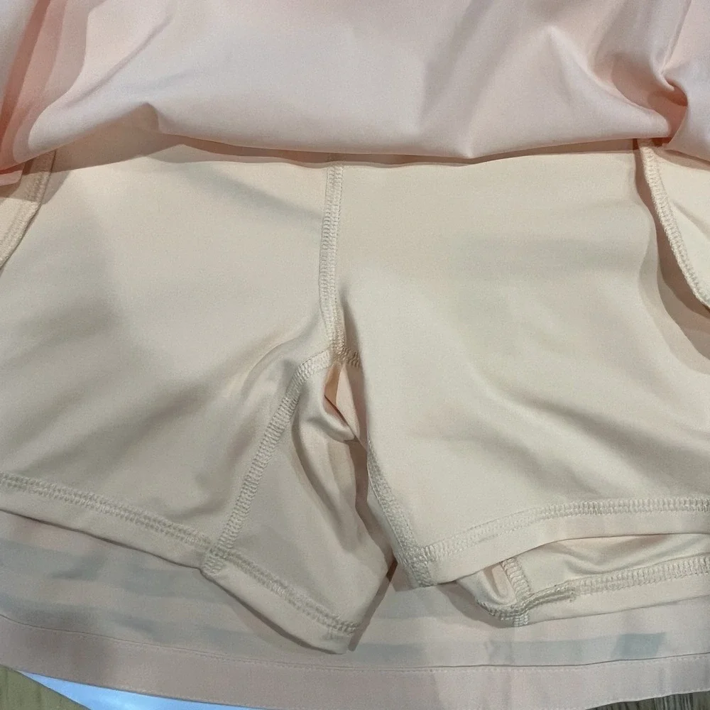 Calia Golf Skort Women's 12 Peach Orange‎ And White Side Zip